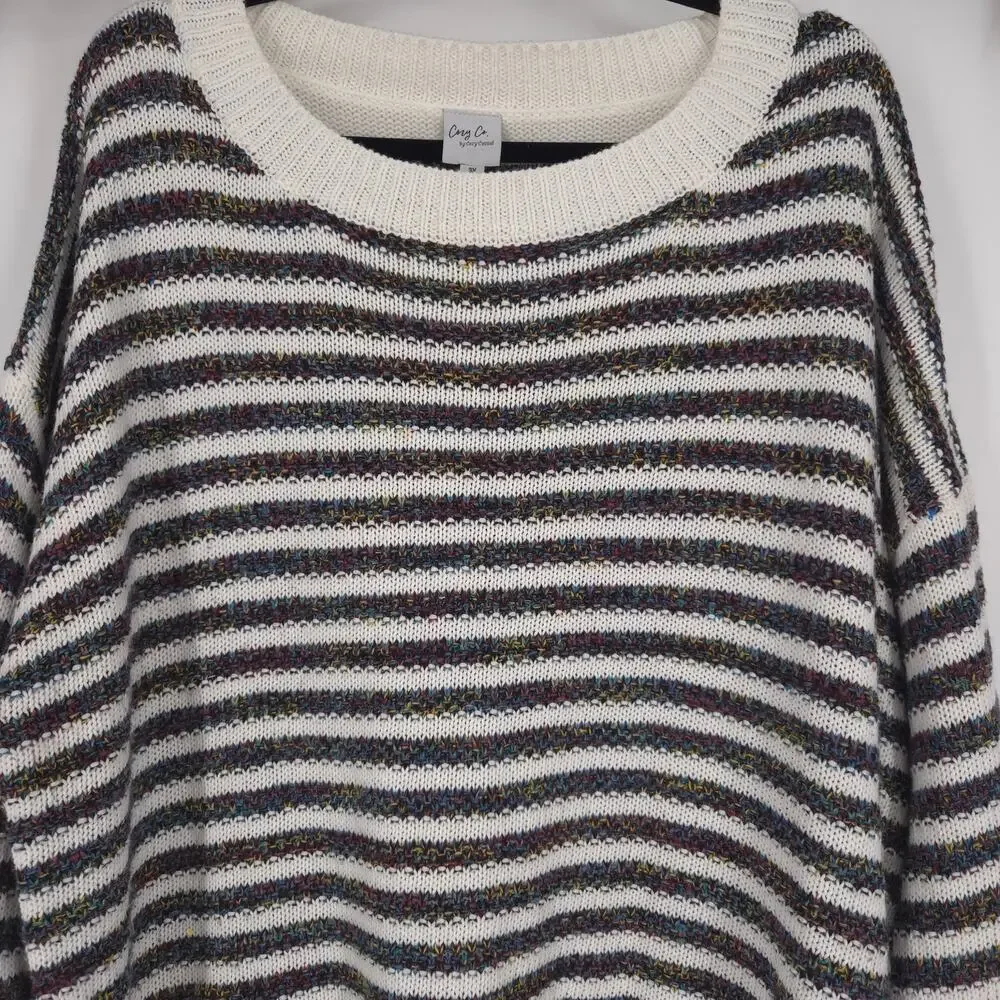 Cozy Co. by Cozy Casual Striped Fringed Long Sleeve Plus Size Sweater Size 3X